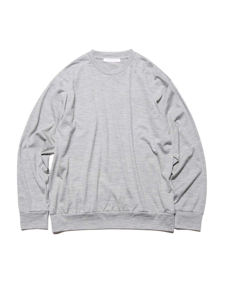 WASHABLE WOOL L/S TOP,LIGHT GRAY, medium