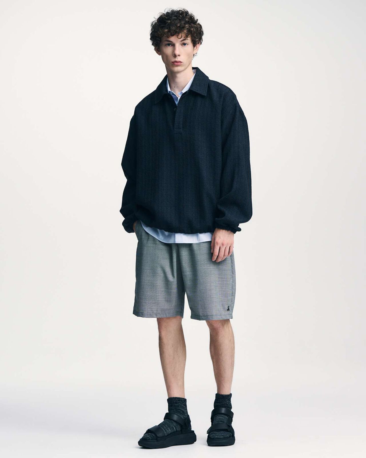 FANCY TWEED POLO SHIRT,B, large image number 5