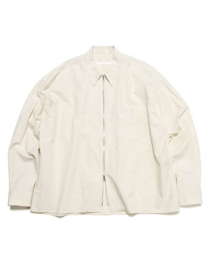 ORGANIC COTTON ZIP SHIRT,WHITE, medium