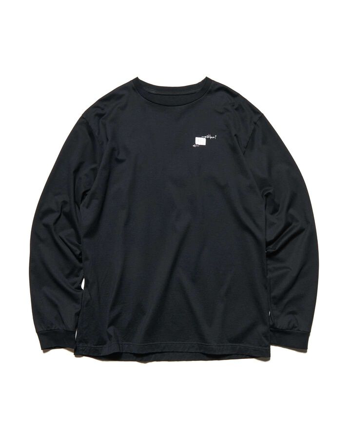 IN-PROCESS PRINT L/S TEE,BLACK, medium image number 1