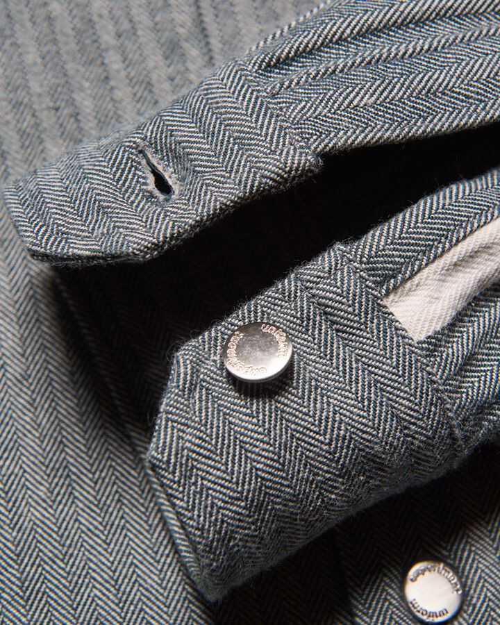 SELVAGE HERRINGBONE SHIRT,CHARCOAL GRAY, medium image number 6