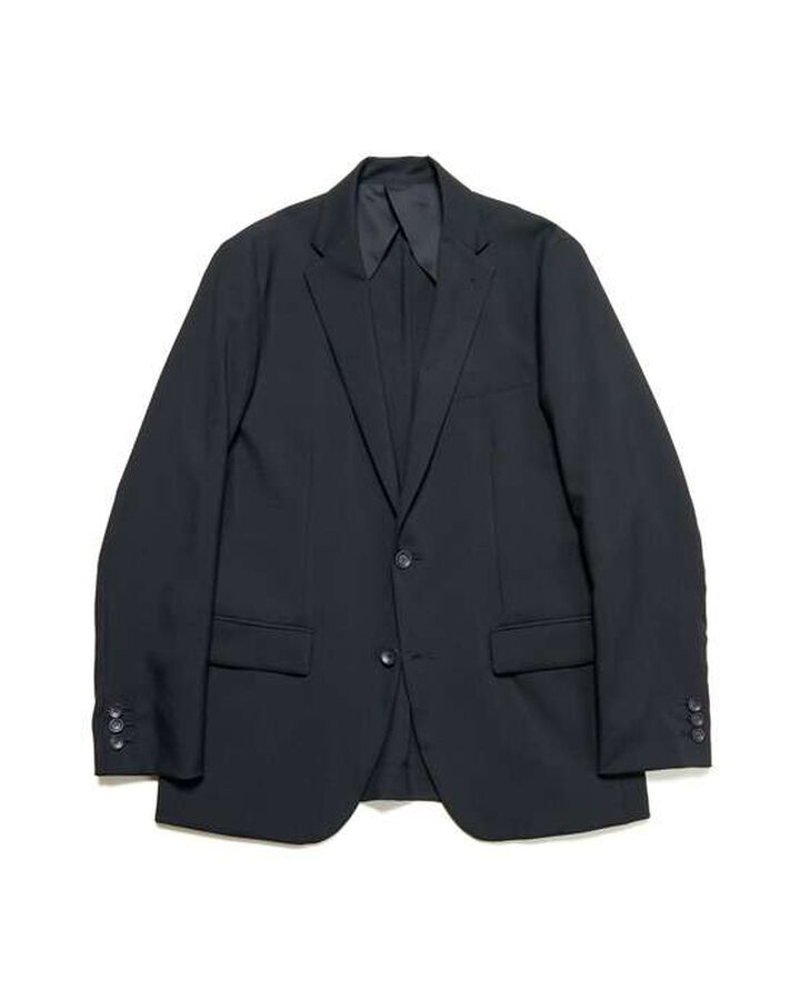 SUMMER MERINO WOOL STANDARD 2BUTTON JACKET,BLACK, medium image number 0