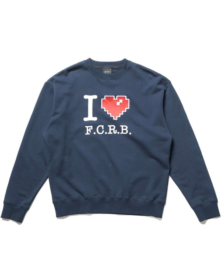 I LOVE F.C.R.B. CREWNECK SWEAT,NAVY, medium