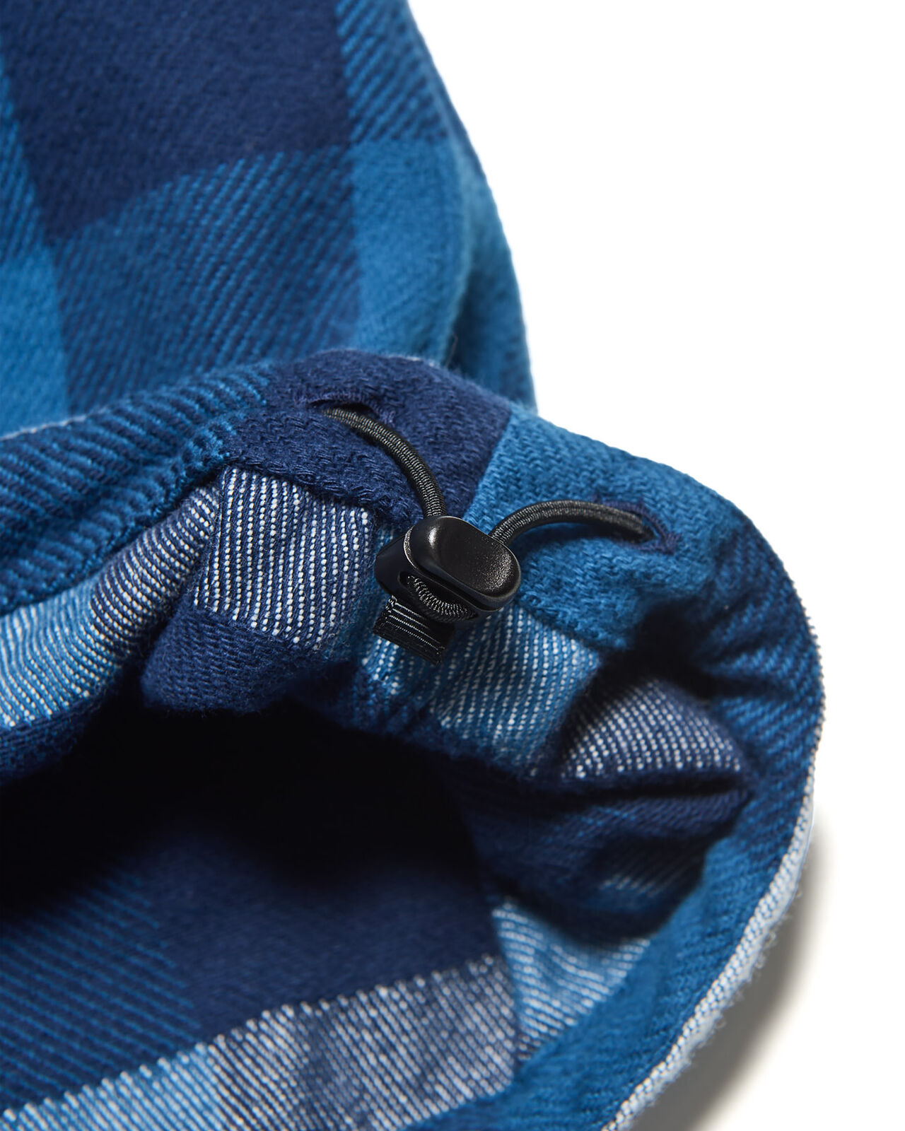 LINE FLANNEL CHECK DRAWCORD SHIRT,BLUE, large image number 4