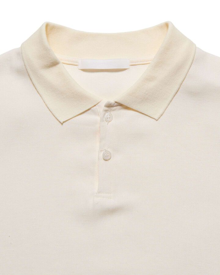 LINEN MESH OVERSIZED POLO,OFF WHITE, medium image number 2