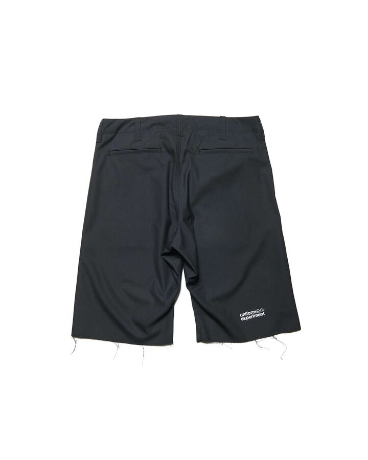 STRETCH WOOL CUT-OFF SHORTS,BLACK, medium image number 1