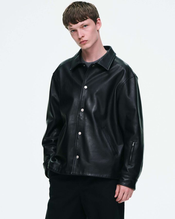 LEATHER COACH BLOUSON,BLACK, medium image number 7