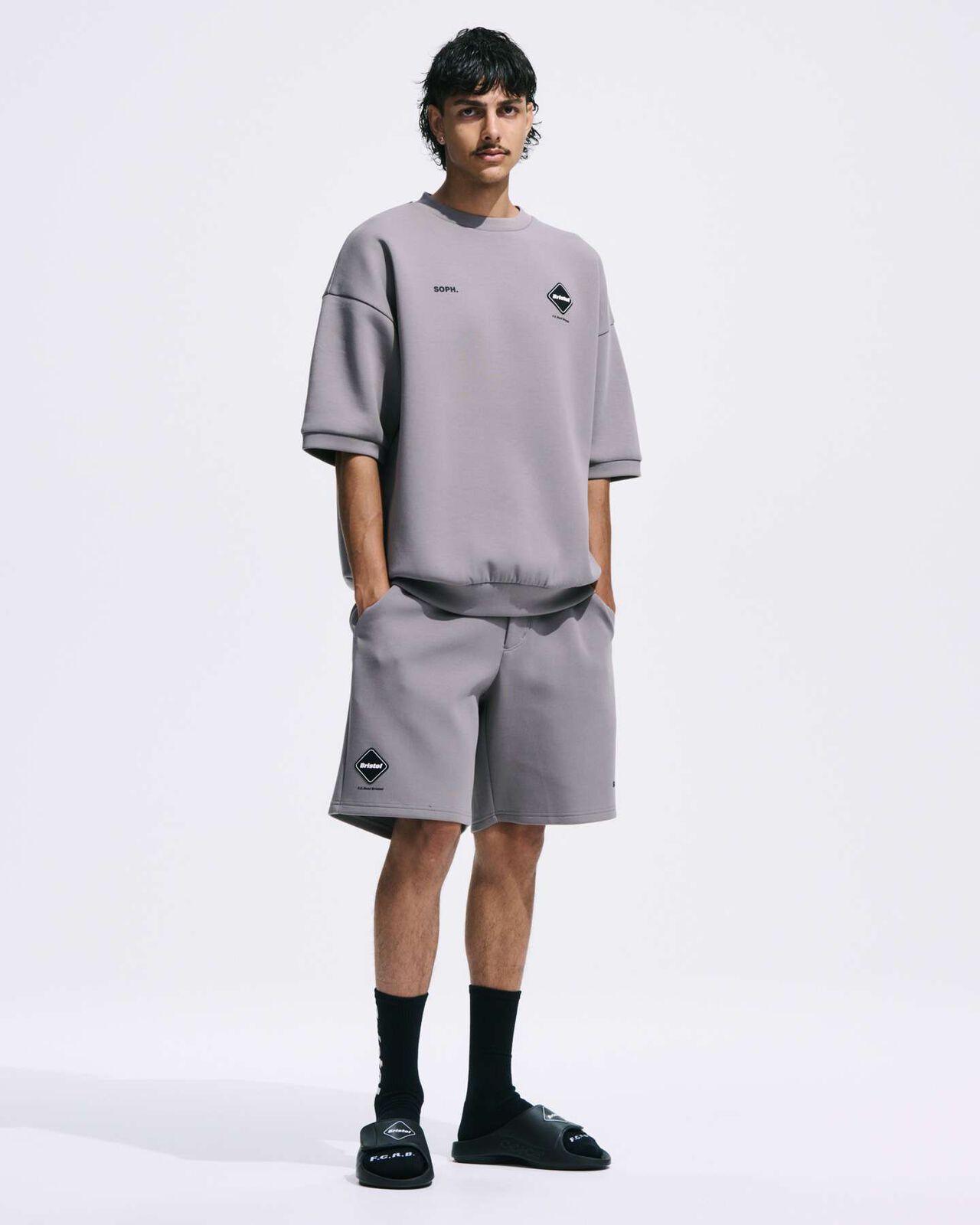 TECH SWEAT S/S CREWNECK TOP,NAVY, large image number 4