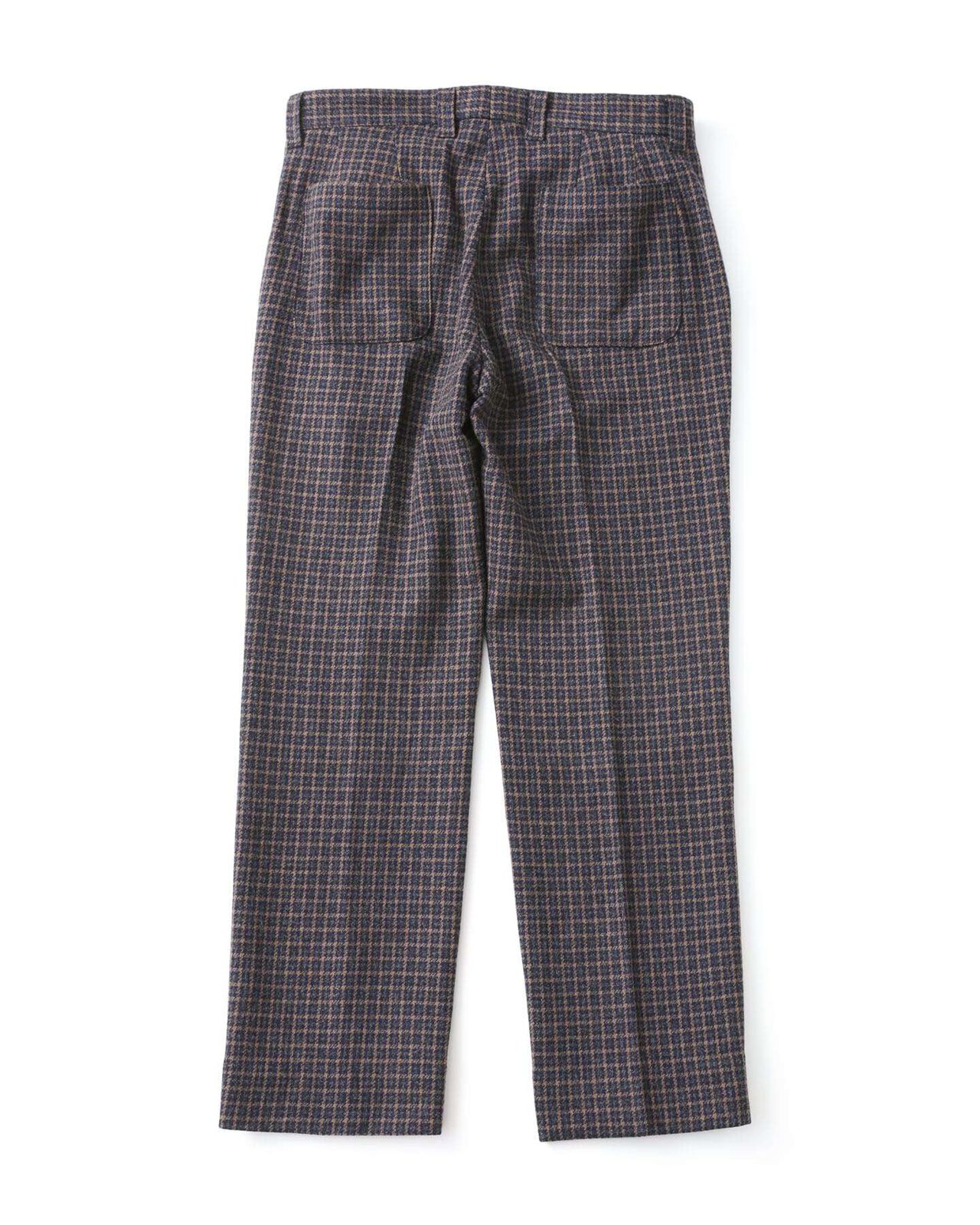 BLENDED WOOL STRAIGHT PANTS,NAVY, large image number 1