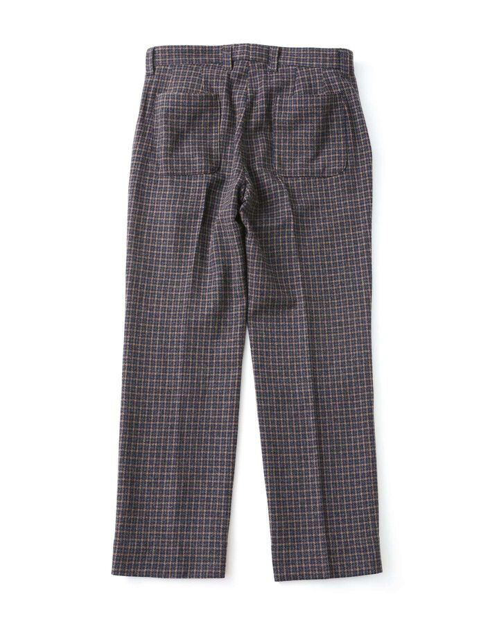 BLENDED WOOL STRAIGHT PANTS,NAVY, medium image number 1