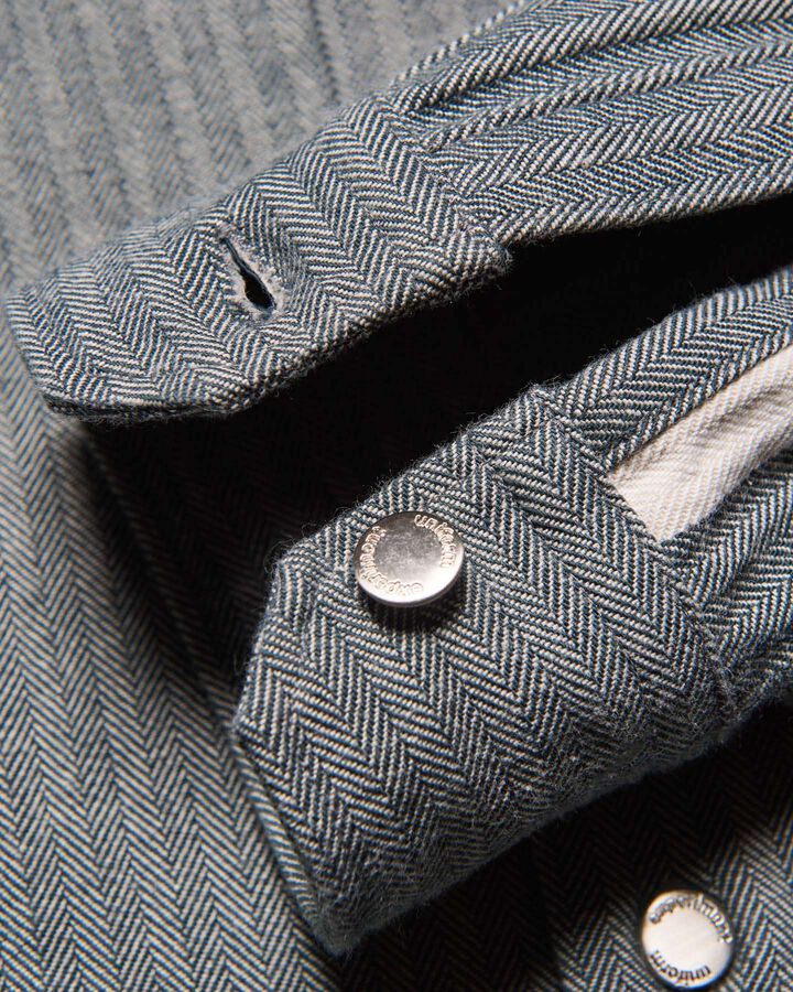 SELVAGE HERRINGBONE SHIRT,CHARCOAL GRAY, medium image number 6