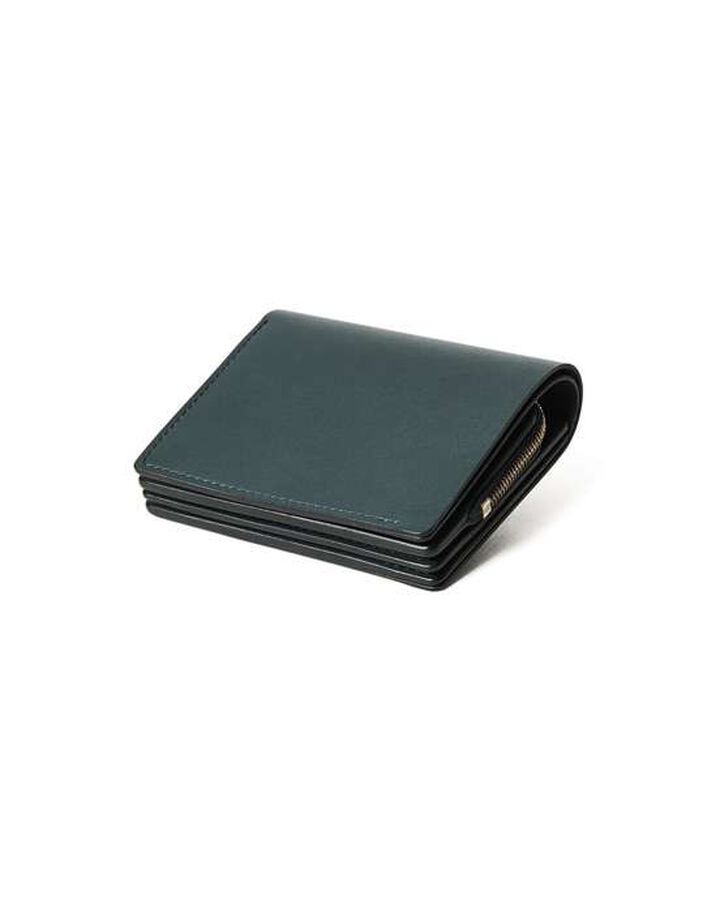LEATHER WALLET,NAVY, medium