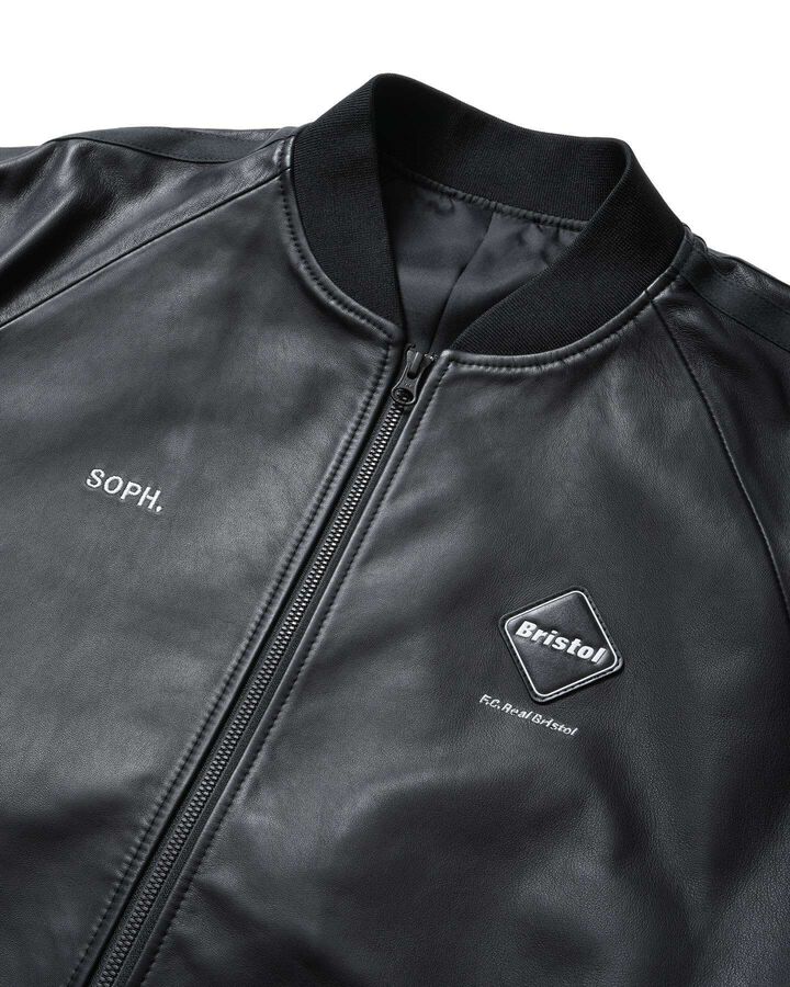 LEATHER TRACK JACKET,BLACK, medium image number 2