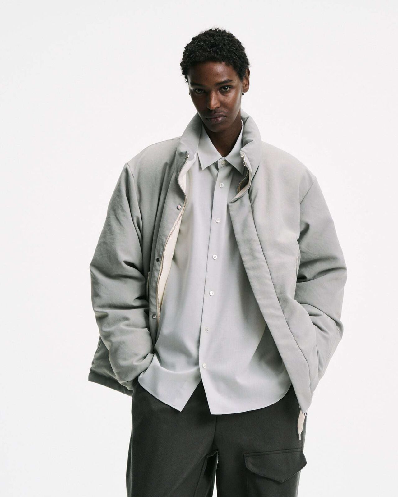 HOLLOW TUSSAH DOWN JACKET,SAGE, large image number 6