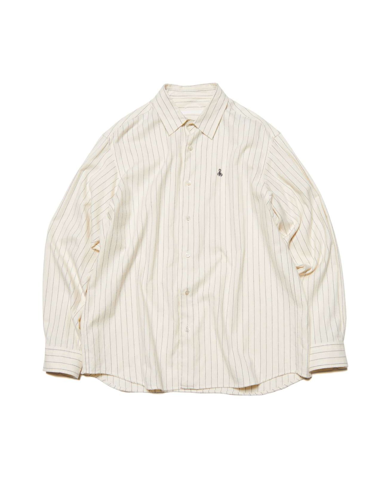 COTTON FLANNEL RELAX-FIT SHIRT,OFF WHITE, large image number 0