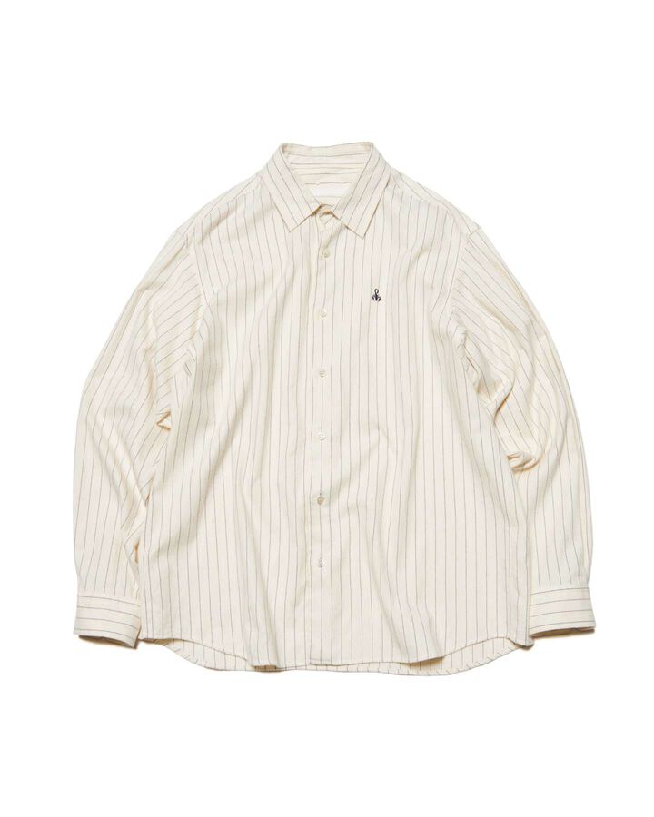 COTTON FLANNEL RELAX-FIT SHIRT,OFF WHITE, medium