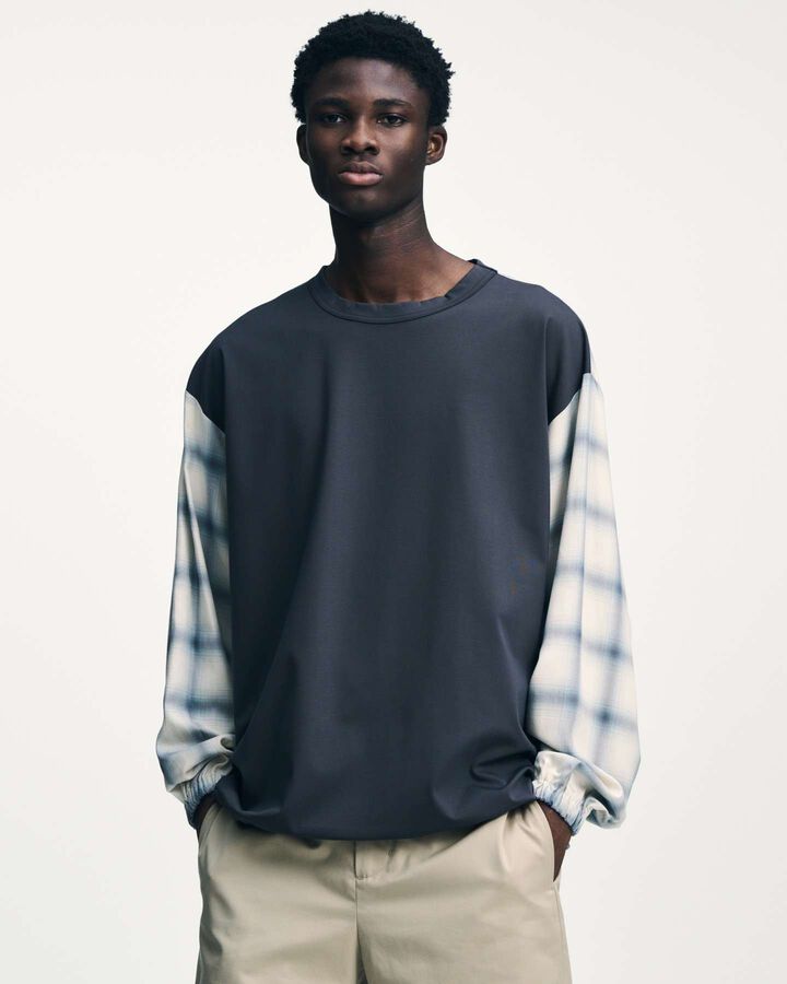 FABRIC-MIX L/S TOP,OFF WHITE, medium image number 5