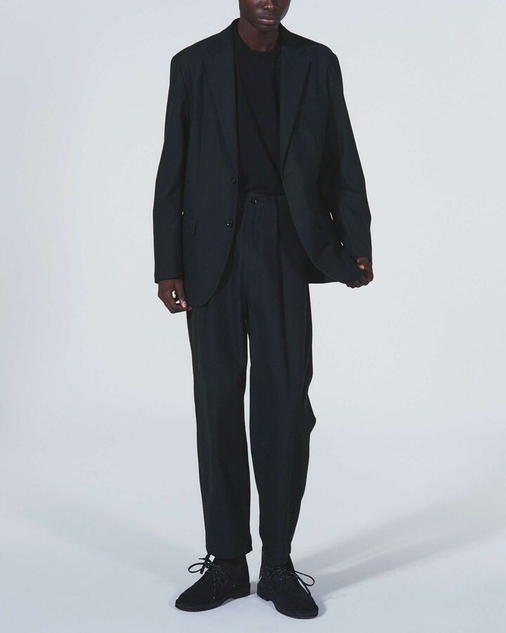 HIGH TWISTED WASHER COTTON SERGE 2BUTTON JACKET,BLACK, medium image number 4