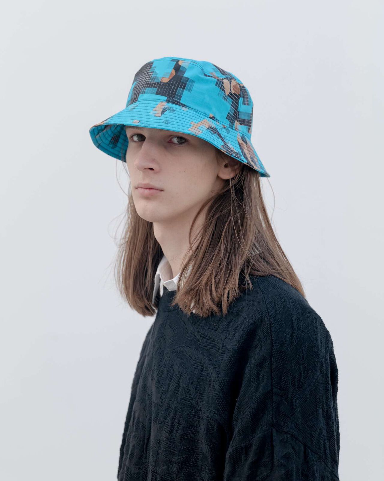 CAMOUFLAGE 3LAYER HAT,BLUE, large image number 3