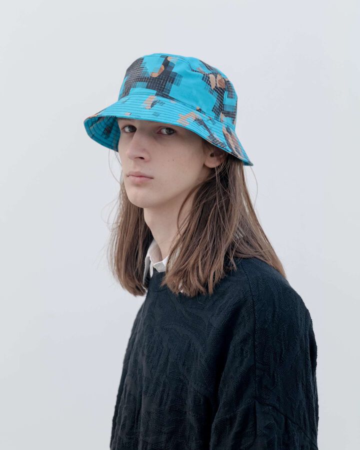 CAMOUFLAGE 3LAYER HAT,BLUE, medium image number 3