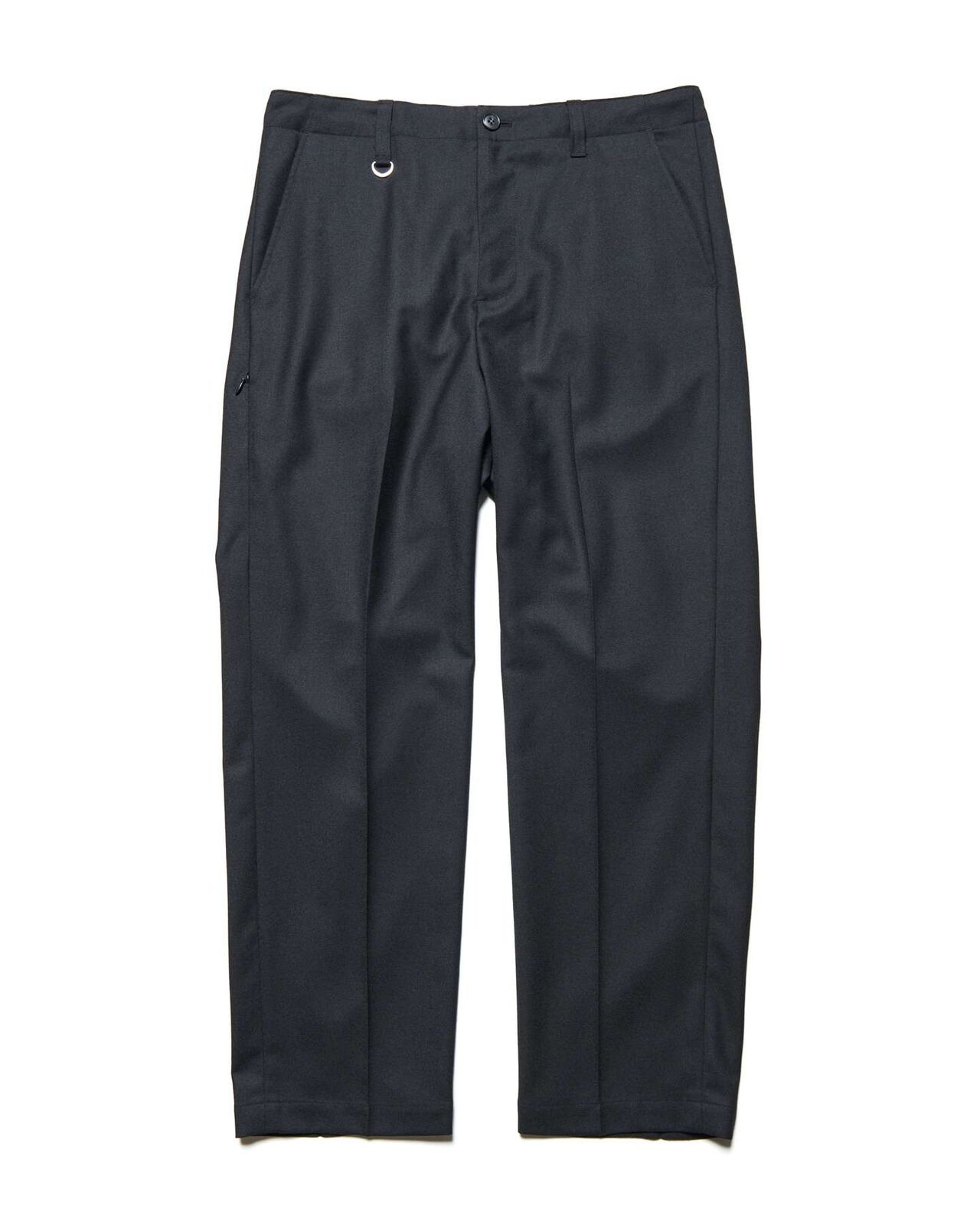 STRETCH WOOL SIDE POCKET TAPERED PANTS,BLACK, large image number 0