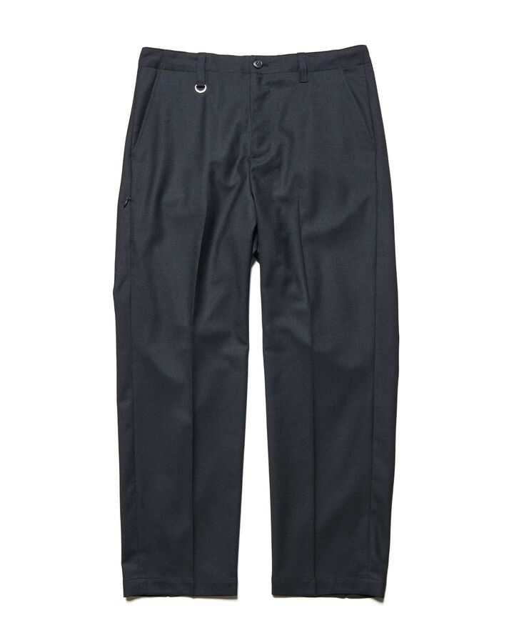 STRETCH WOOL SIDE POCKET TAPERED PANTS,BLACK, medium