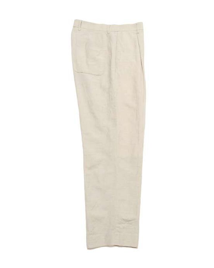 LINEN WOOL 1TUCK SLACKS,BEIGE, medium image number 2