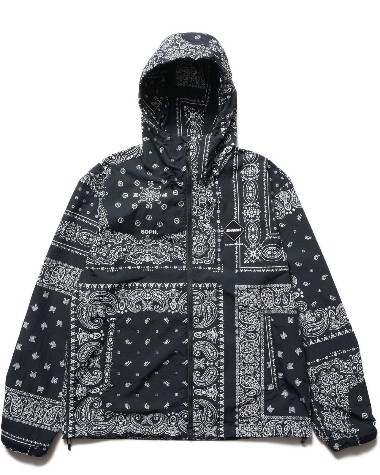 BANDANA NYLON HOODED BLOUSON,BLACK, large image number 0