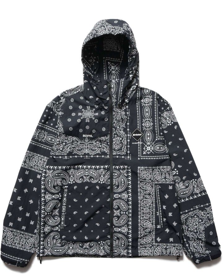 BANDANA NYLON HOODED BLOUSON,BLACK, medium