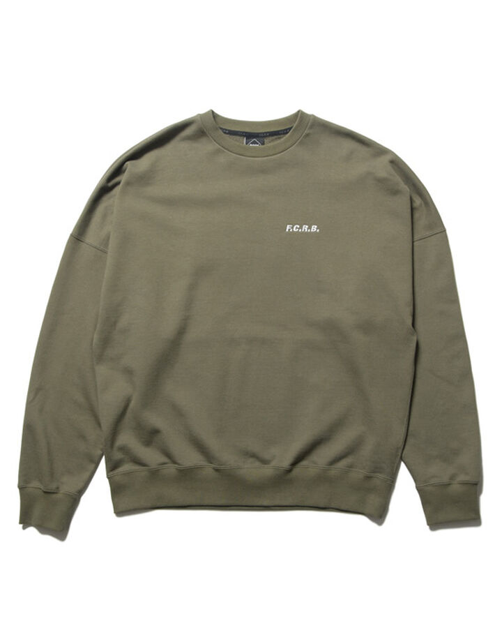 BIG LOGO CREWNECK BAGGY SWEAT,KHAKI, medium image number 1