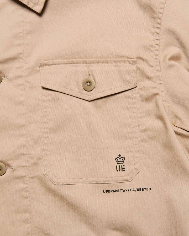 STRETCH TWILL FATIGUE SHIRT,BEIGE, medium image number 2