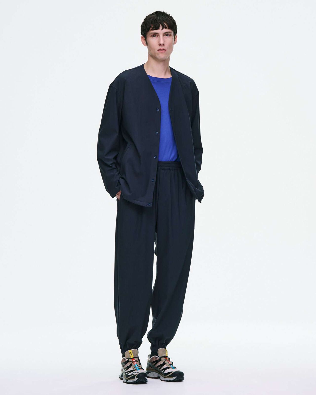 4-WAY STRETCH CARDIGAN,CHARCOAL GRAY, large image number 5