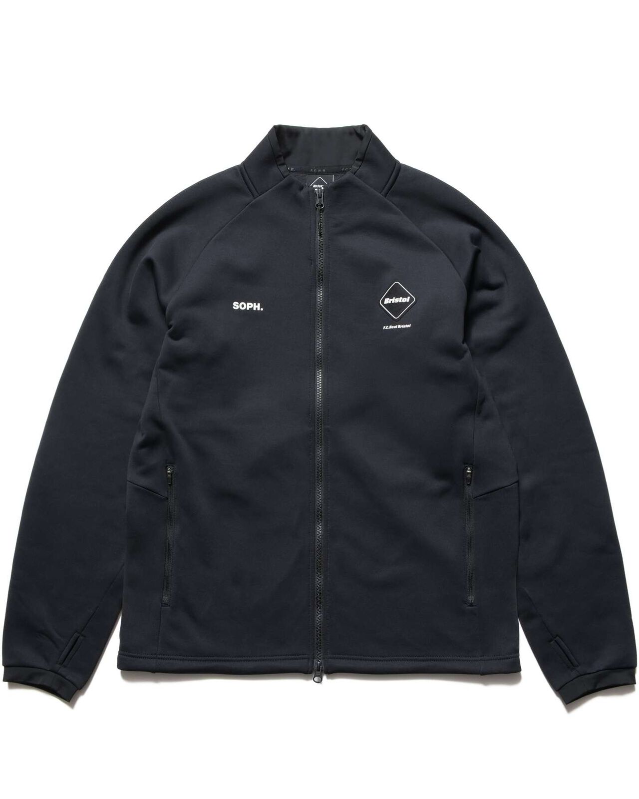 STRETCH FLEECE STAND COLLAR BLOUSON,BLACK, large image number 0