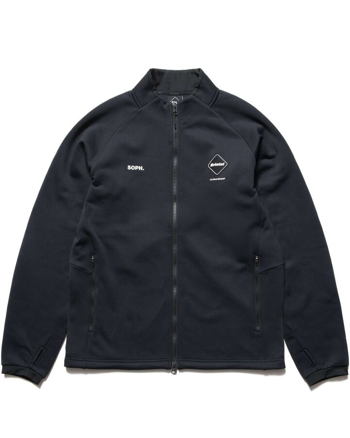 STRETCH FLEECE STAND COLLAR BLOUSON,BLACK, medium