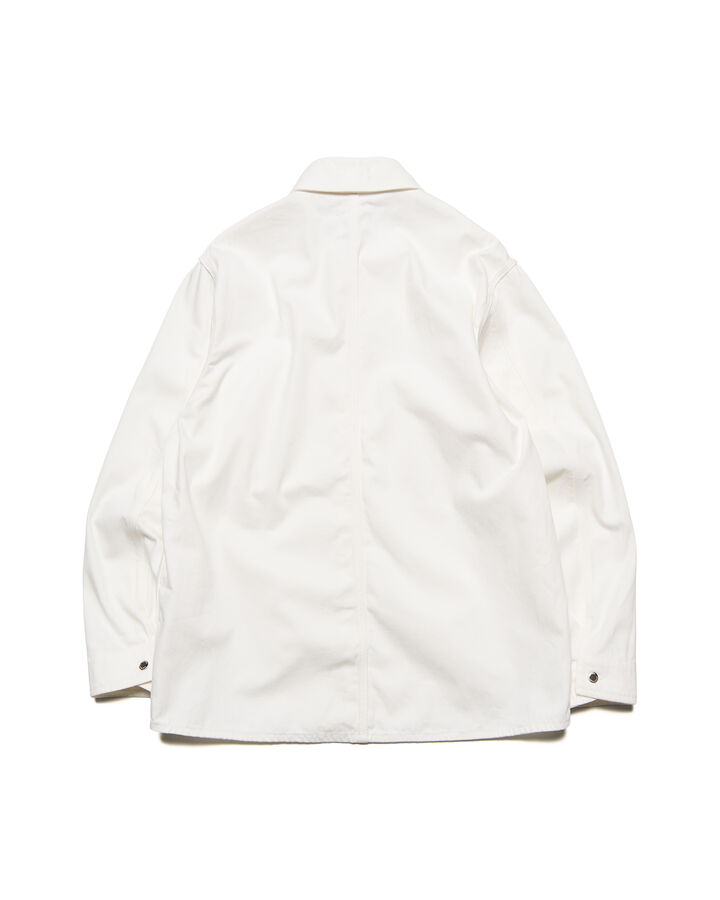 NEP DENIM DOUBLE POCKET SHIRT,WHITE, medium image number 1