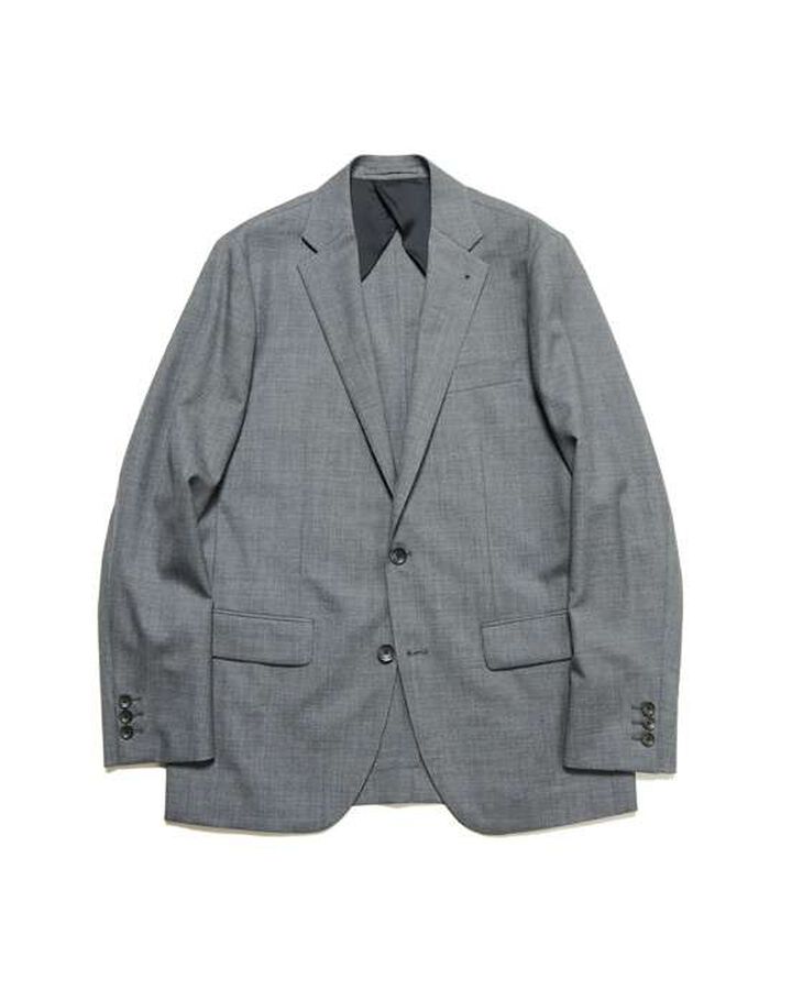 SUMMER MERINO WOOL STANDARD 2BUTTON JACKET,GRAY, medium image number 0