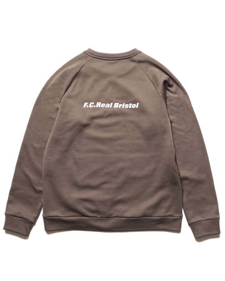 STRETCH FLEECE CREWNECK TOP,MOCHA, medium image number 1