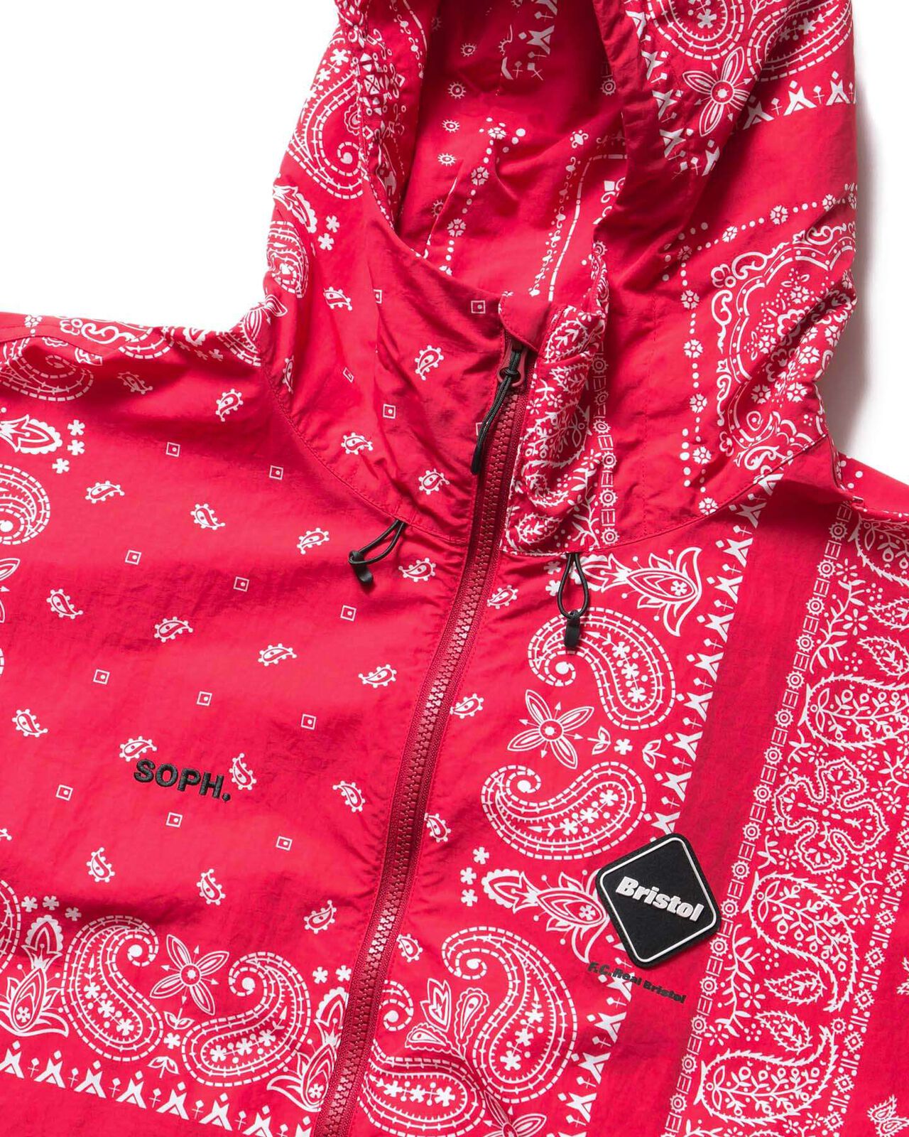 BANDANA NYLON HOODED BLOUSON,RED, large image number 2