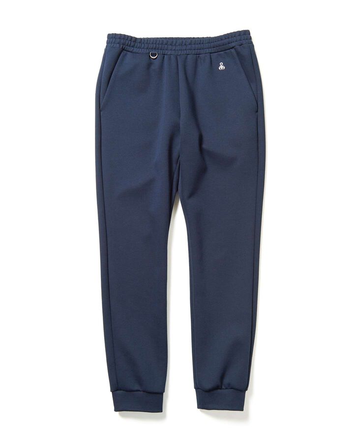 COMPACT DOUBLE KNIT RIBBED PANTS,NAVY, medium