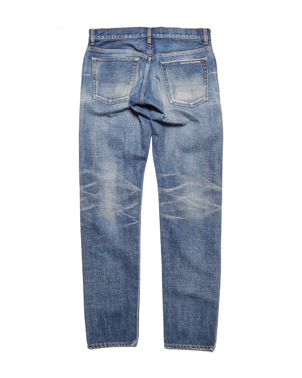 DAMAGED DENIM TAPERED-FIT JEANS,INDIGO, large image number 1