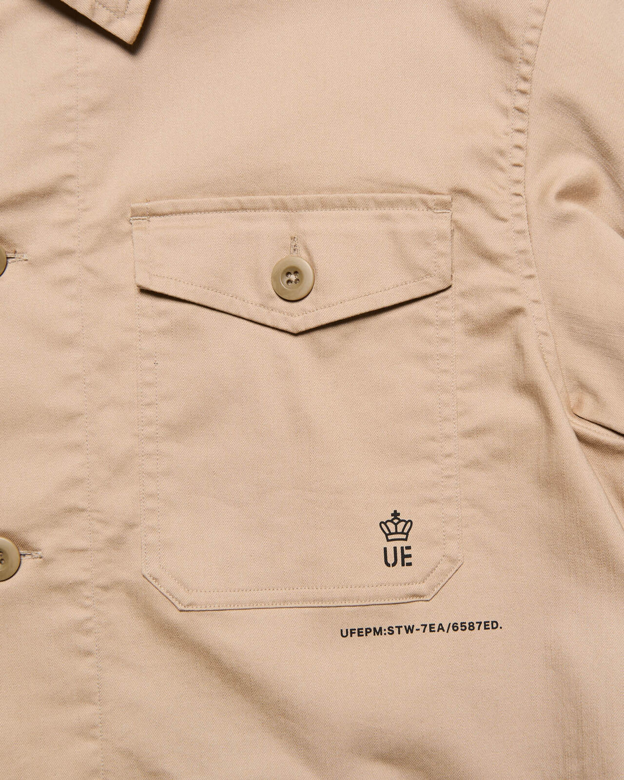 STRETCH TWILL FATIGUE SHIRT,BEIGE, large image number 2