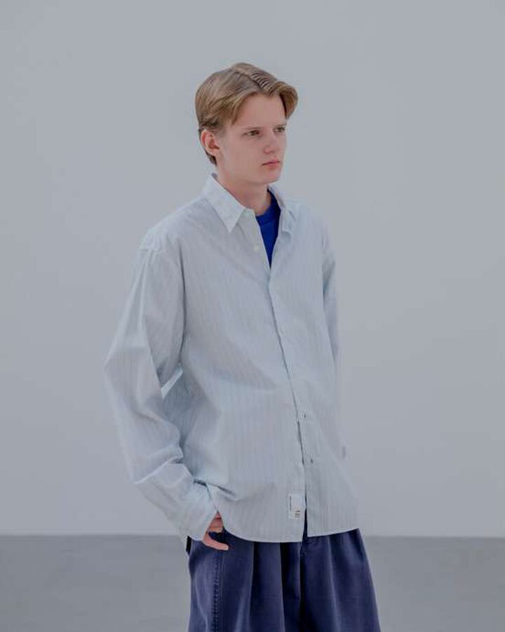STRIPE SHIRT,GRAY, medium image number 3