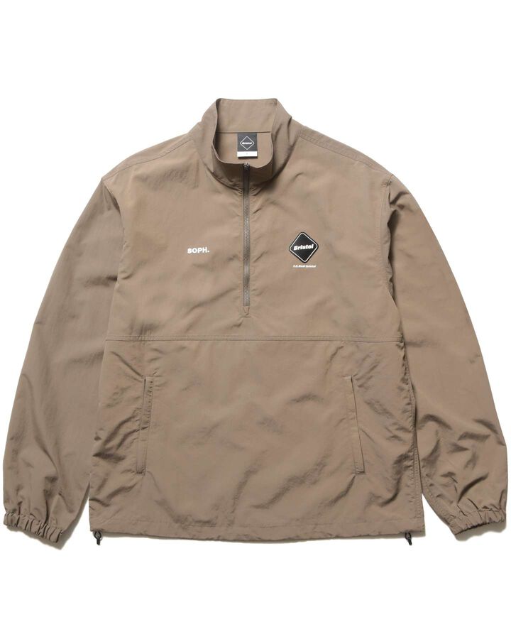 NYLON QUARTER-ZIP BLOUSON,MOCHA, medium