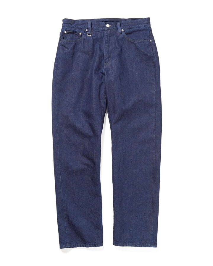 WASHED LINEN DENIM STANDARD PANTS,INDIGO, medium