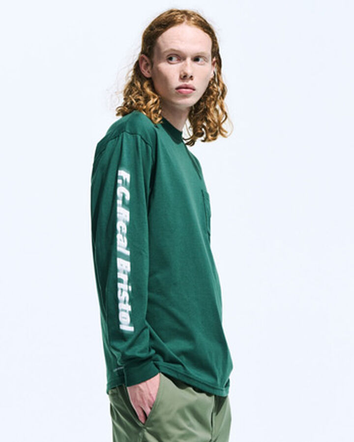 BLURRED LOGO L/S TEAM POCKET TEE,BLACK, medium image number 5