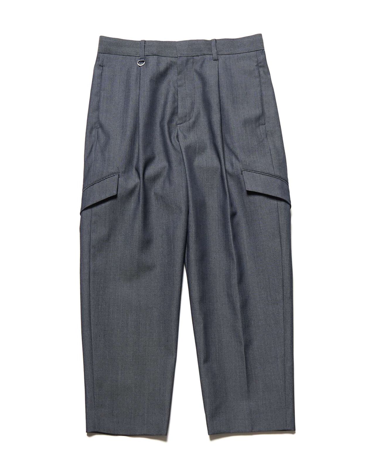 DENIM SIDE POCKET TAPERED CROPPED SLACKS,BLACK, large image number 0