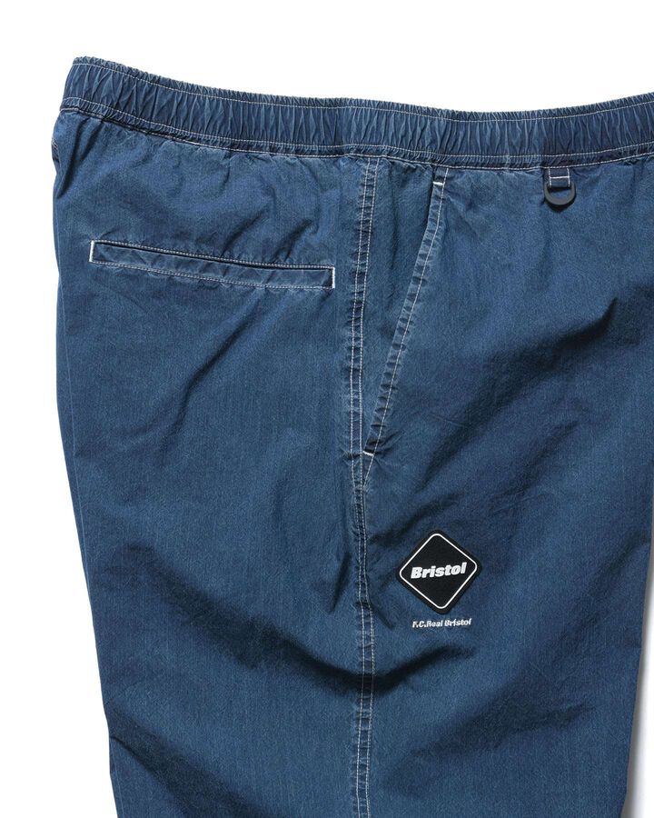 WASHED CRISP DENIM TRACK PANTS,INDIGO, medium image number 2