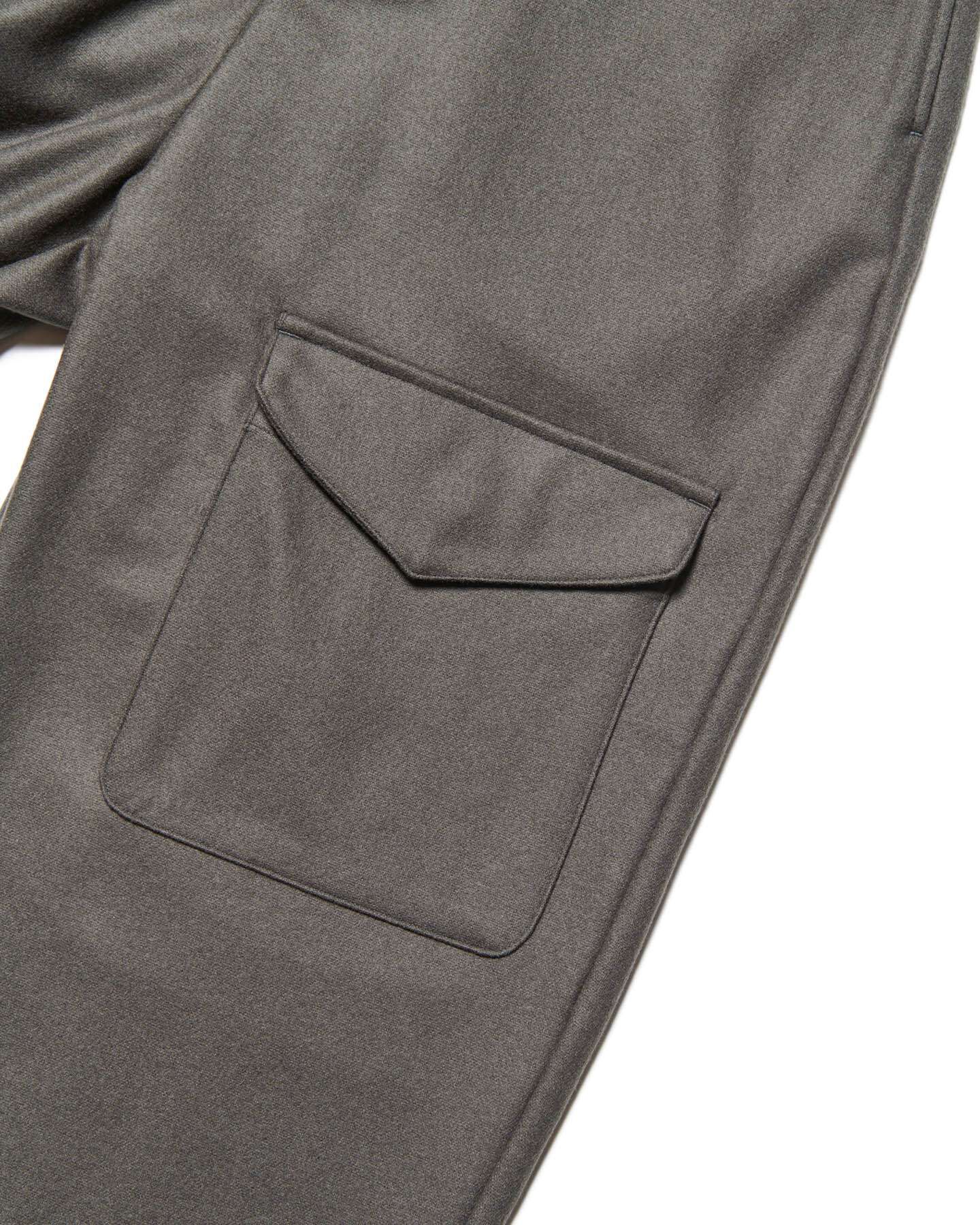 LIGHT MELTON WOOL ROYAL NAVY PANTS