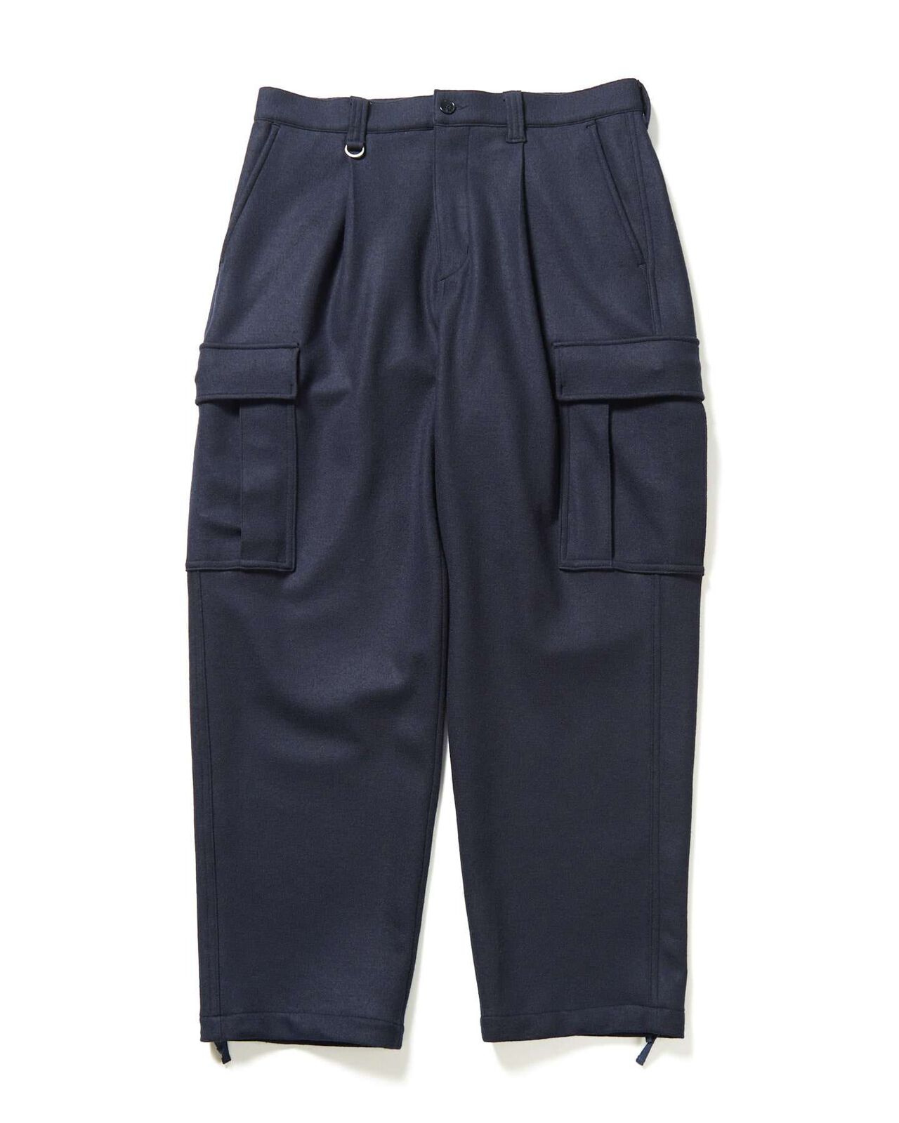 HARD MELTON 1TUCK TAPERED CARGO PANTS,NAVY, large image number 0