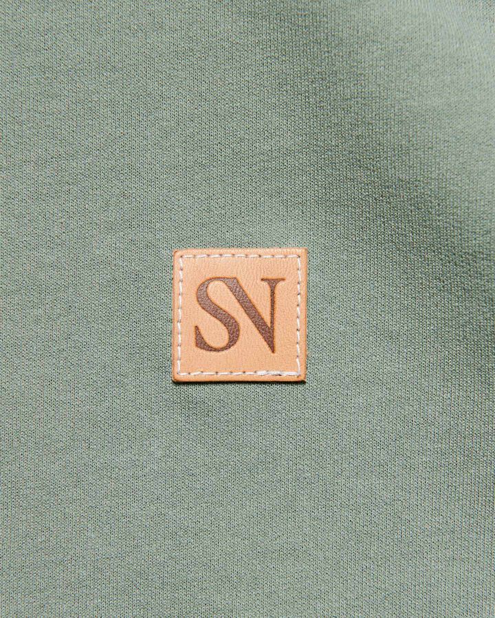 LEATHER PATCH WIDE TEE,KHAKI, medium image number 2